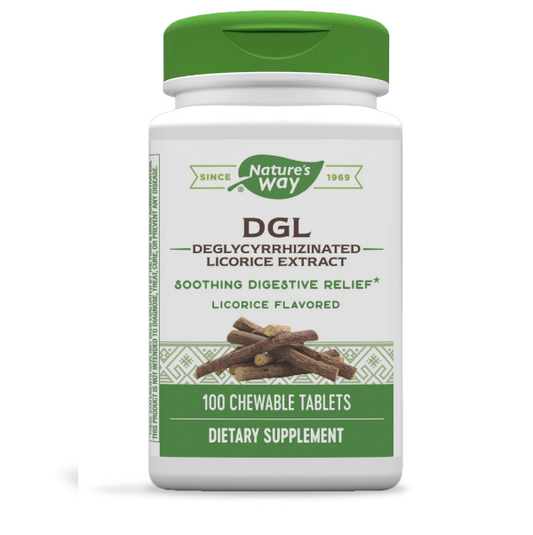 DGL - Extracto de Regaliz Desglicirricinado - 100 Tabletas Masticables