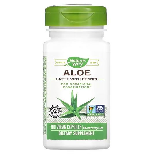 Aloe - Látex con Hinojo - 140mg - 100 Cápsulas Veganas