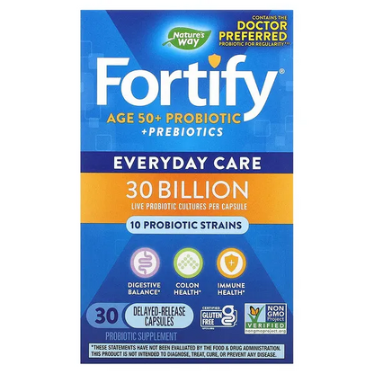 Fortify® 30 Billion Probiotico Diario Adultos 50+ (30 Caps), Nature's Way