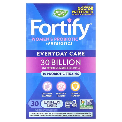 OFERTA 25% Fortify® 30 Billion Probiotico Diario para Mujeres (30 caps), Nature's Way