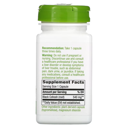 Raiz de Cohosh Negro 540 mg (100 veg caps), Nature's Way