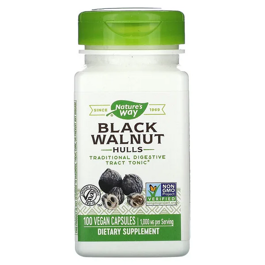 Nuez Negra - Cáscara - 1,000mg - 100 Cápsulas Veganas
