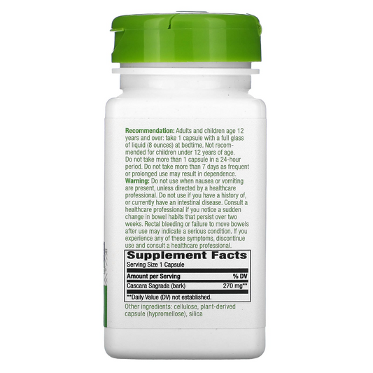 Cáscara Sagrada - 270mg - 100 Cápsulas Veganas