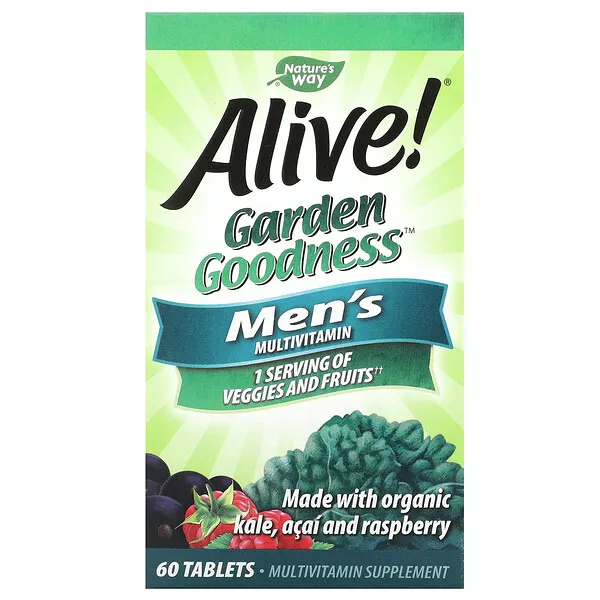 Alive!® Garden Goodness™ Multivitaminico Para Hombres (60 tabs), Nature's Way