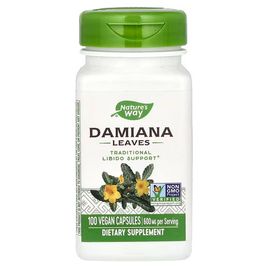Damiana - Hojas - 600mg - 100 Cápsulas Veganas