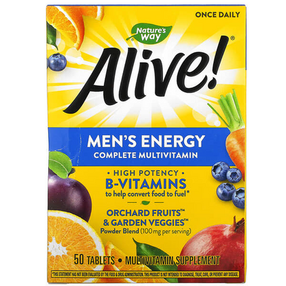 Alive!® Multivitaminico Energia Para Hombres (50 tabs), Nature's Way