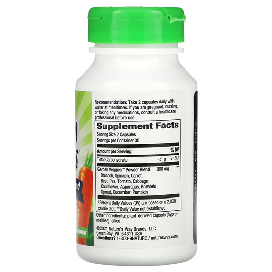 Garden Veggies - Mezcla de Vegetales en Polvo - 900mg - 60 Cápsulas Veganas