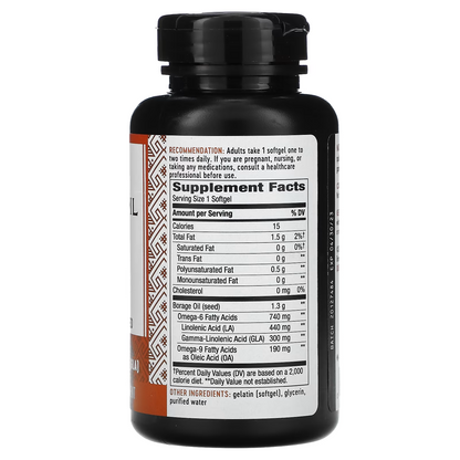 Aceite de Borraja - 1,300mg - 60 Cápsulas Blandas