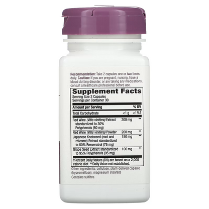 Resveratrol - Mezcla Premium - 60 Cápsulas Veganas