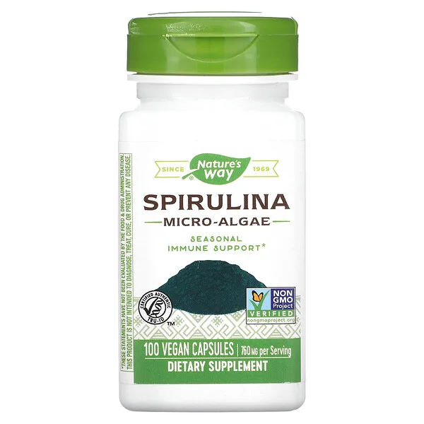 Espirulina - Microalgas - 760mg - 100 Cápsulas Veganas