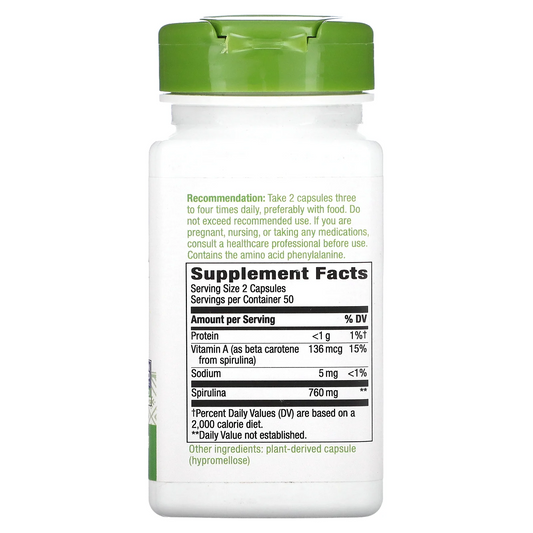 Espirulina - Microalgas - 760mg - 100 Cápsulas Veganas