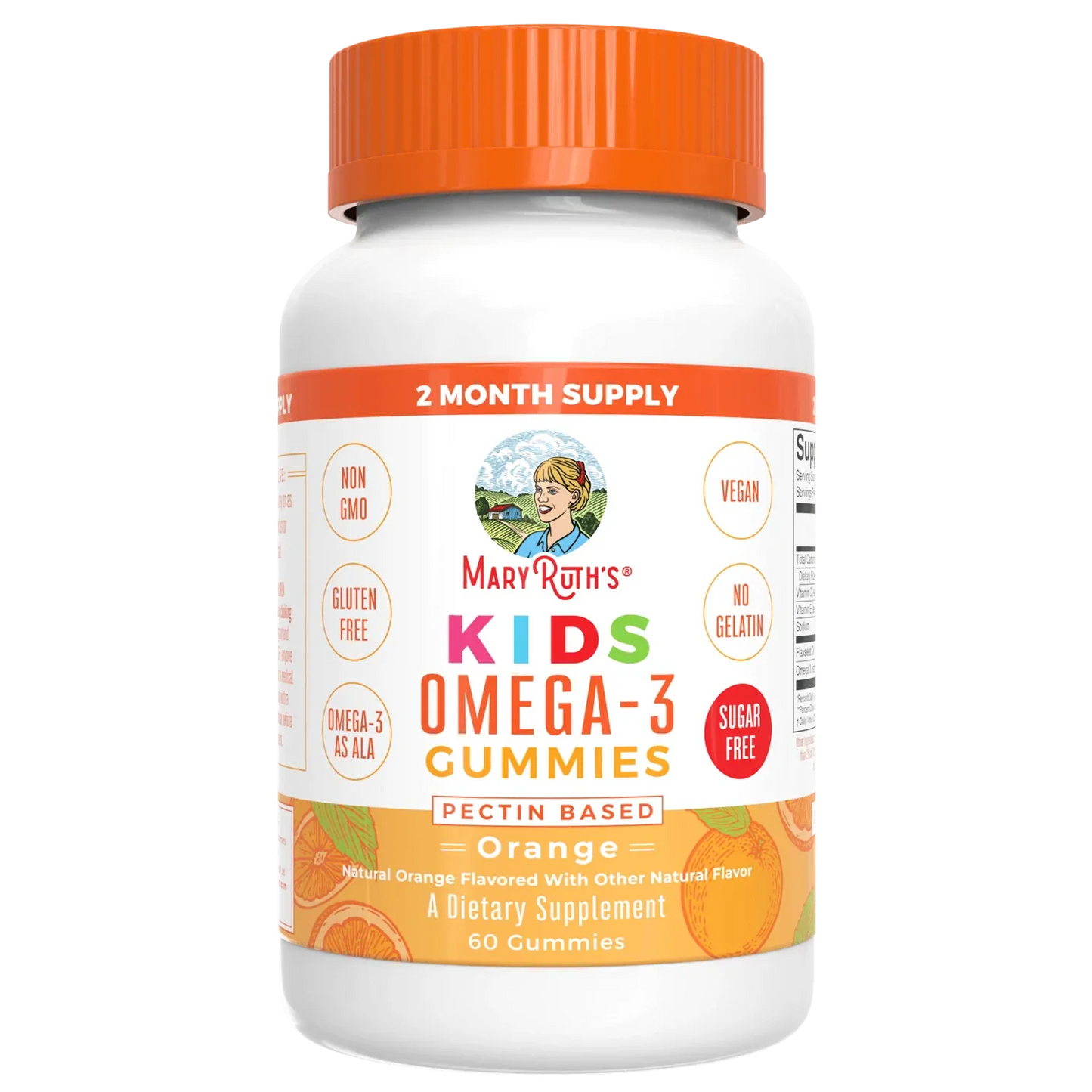 Gomitas veganas Omega-3 para niños (60gomitas) / Kids Omega 3 Gummies, Orange, 60 ct