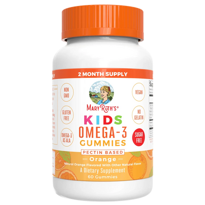 Gomitas veganas Omega-3 para niños (60gomitas) / Kids Omega 3 Gummies, Orange, 60 ct