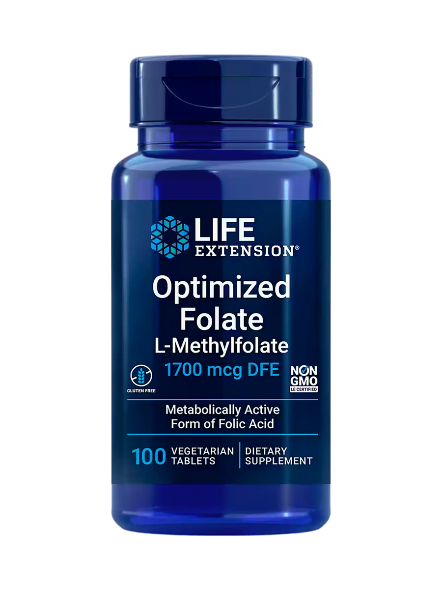 Folato optimizado L-metilfolato 1700 mcg DFE, 100 tabletas vegetarianas / Optimized Folate L-Methylfolate 1700 mcg DFE, 100 vegetarian tablets