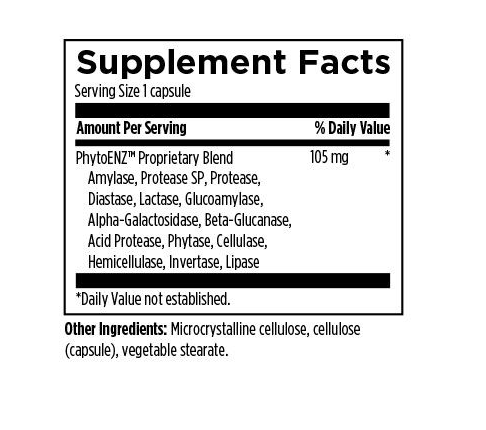 Fórmula Digestiva de Enzimas Vegetales 105 mg (90 veg caps), Designs for Health