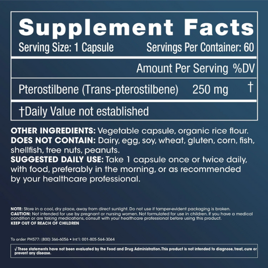 EX Pterostilbeno Pro 250 mg (60 caps), ProHealth