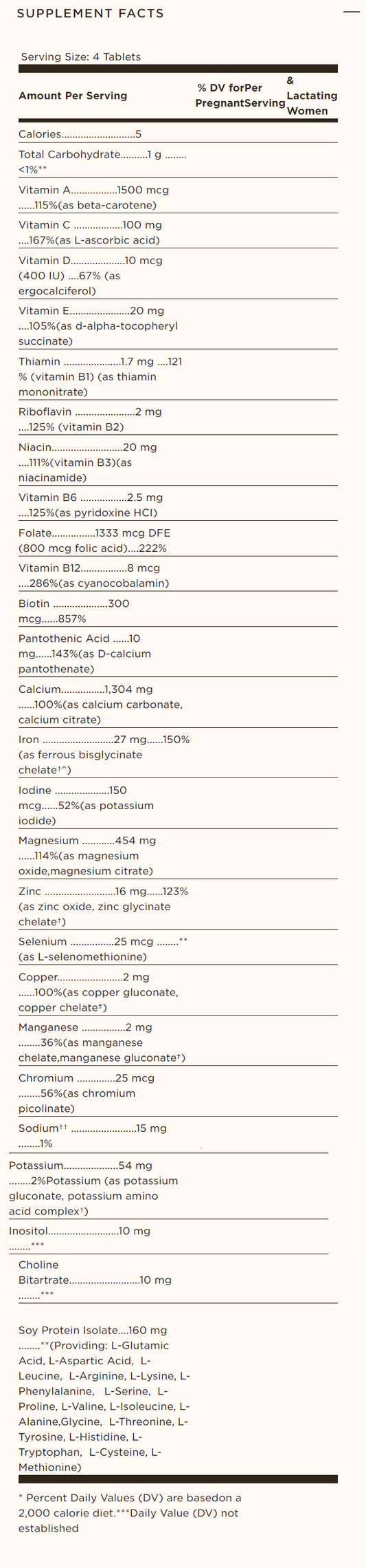 Prenatal Nutrients - 120 Tabletas