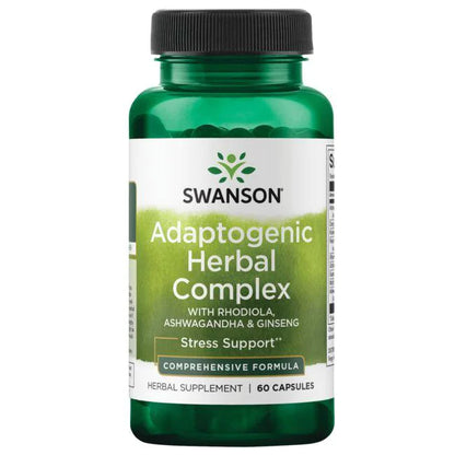 Swanson Premium - Adaptogeno Complejo de gingseng,Rhodiola,Ashwagandha 60caps