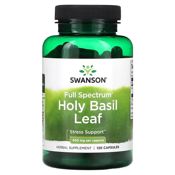 Holy Basil Leaf Full Spectrum 400 mg (120 caps), Swanson