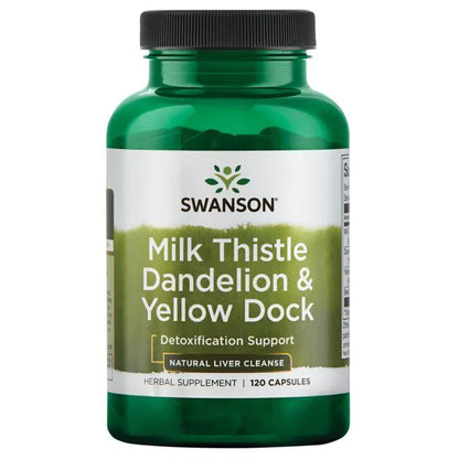 Cardo Mariano, Diente de León y Muelle Amarillo (120 caps) / Milk Thistle Dandelion & Yellow Dock (120 caps)