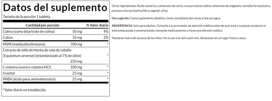 Cabello, piel y uñas (60 tabs) / Hair, Skin & Nails (60 tabs)