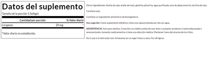 EX Licopeno 20 mg (60 softgels), Swanson