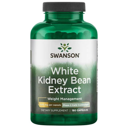 Regulador de carbohidratos Fase 2-Extracto de frijoles bl 500mg (180 caps) / White Kidney Bean Extract 500mg (180 caps)