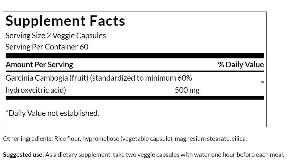 Garcinia Cambogia 250 mg (120 vcaps)
