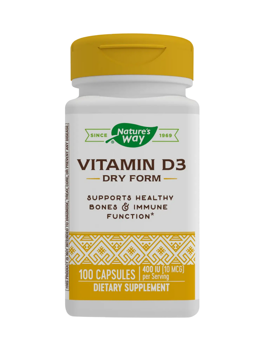 Vitamina D3 - Forma Seca - 400 UI - 10mcg - 100 Cápsulas