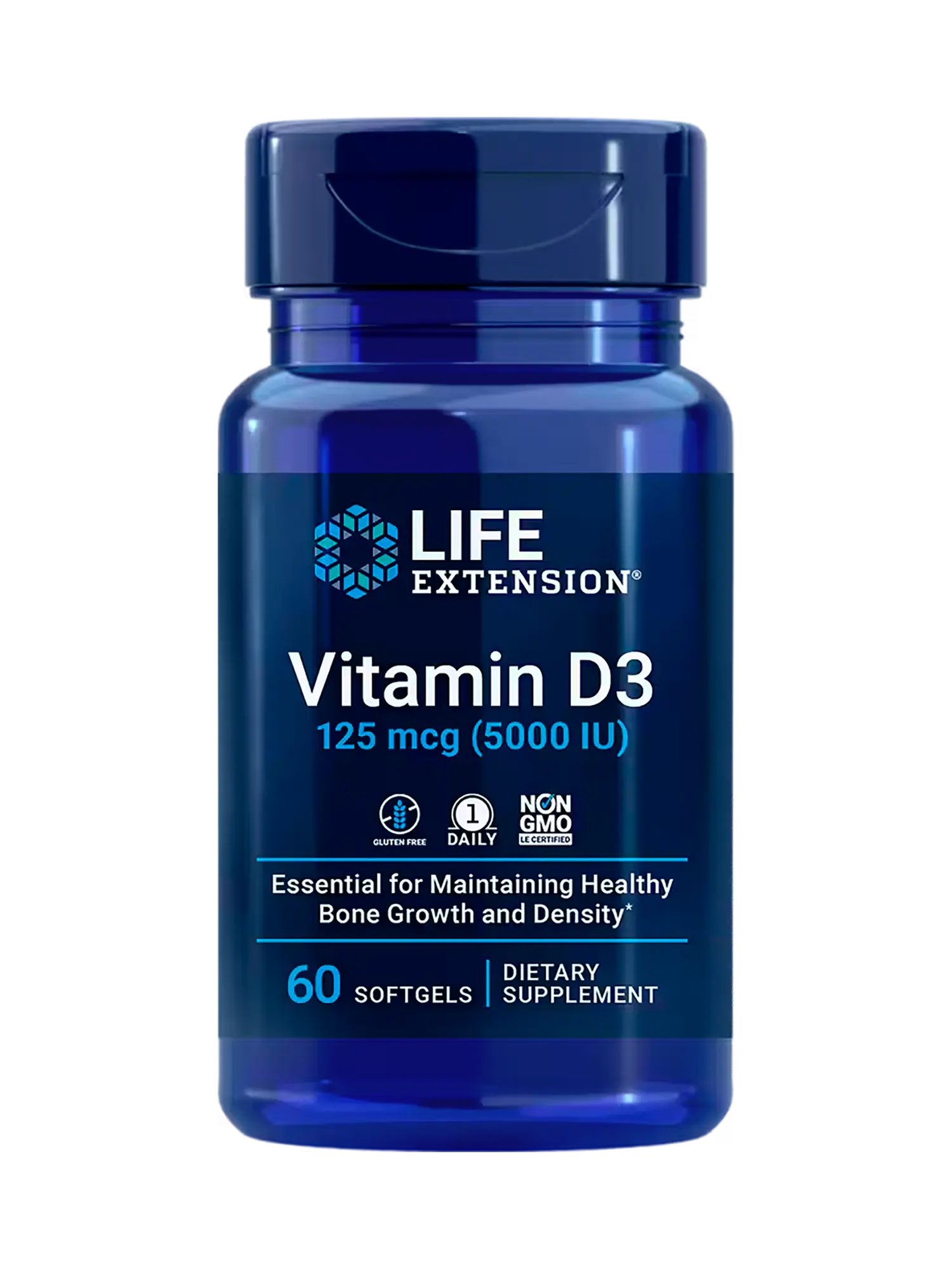 Life Extension Vitamin D3 - 125mcg - 5000 IU - 60 Softgels - PURESUPPLY