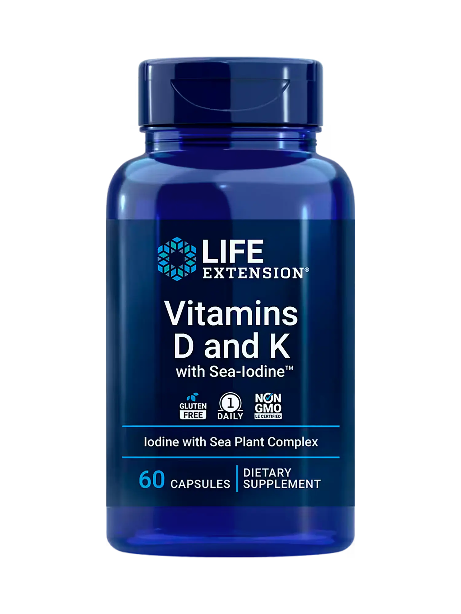 Life Extension Vitamins D and K with Sea Iodine - 60 Capsules - PURESUPPLY