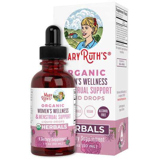 Gotas Líquidas Orgánicas para el Bienestar de la Mujer y el Apoyo Menstrual/ Women's Wellness Drops, Org, 1 oz