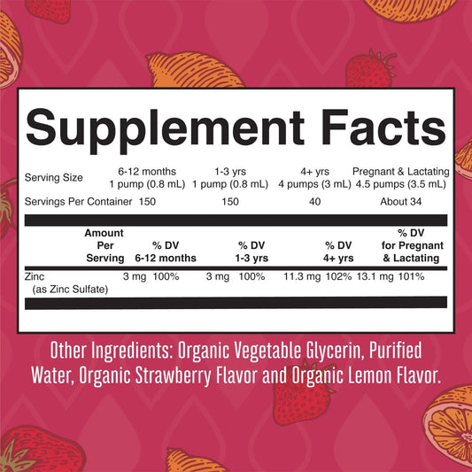 Zinc iónico líquido (120 ml) / Zinc Drops, Strawberry Lemon, Org, (4oz)