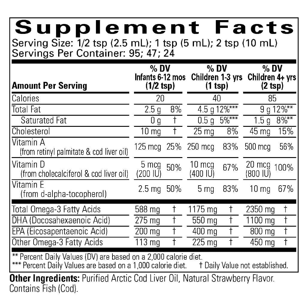 Aceite de hígado de bacalao (237ml) / Pure Arctic Cod Liver Oil (8oz)