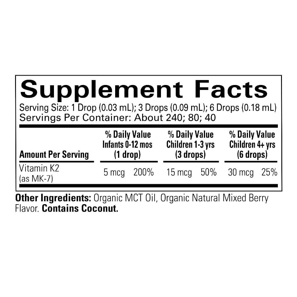 Vitamina K2 Organica (7.25 ml) / Organic Vitamin K2 drops (0.25 oz)