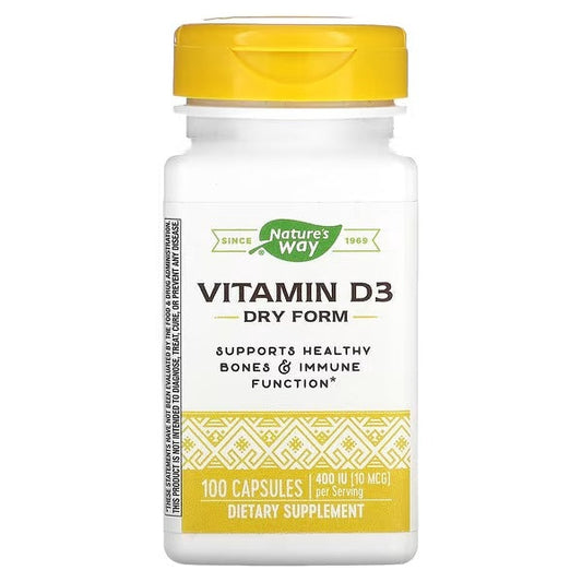 Vitamina D3 - Forma Seca - 400 UI - 10mcg - 100 Cápsulas