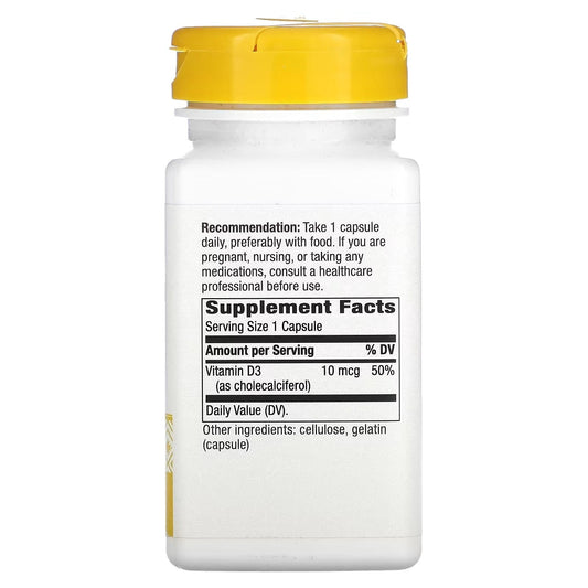Vitamina D3 - Forma Seca - 400 UI - 10mcg - 100 Cápsulas