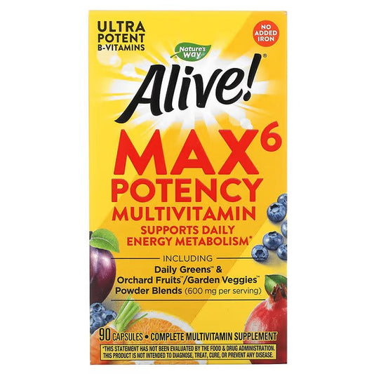 Max6 Potency - Multivitamínico Sin Hierro - 90 Cápsulas