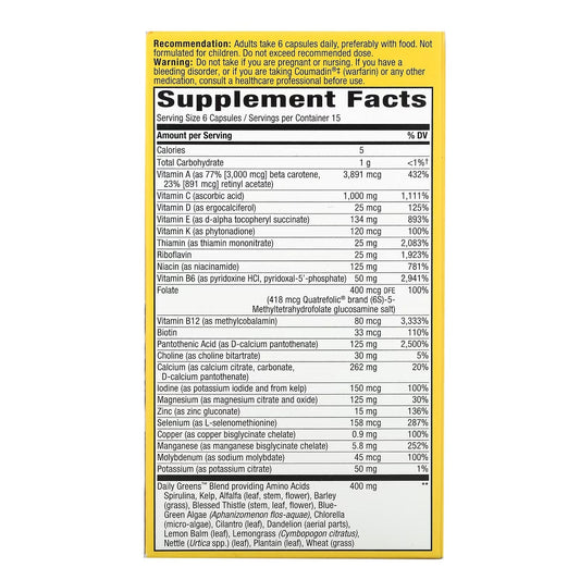 Max6 Potency - Multivitamínico Sin Hierro - 90 Cápsulas