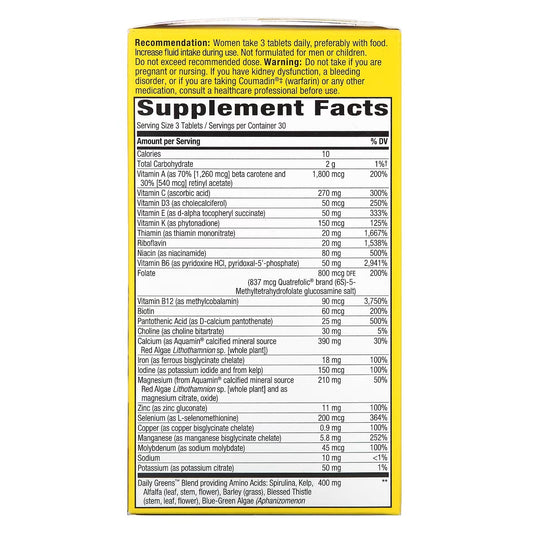 Max3 Potency - Multivitamínico para Mujeres - 90 Tabletas