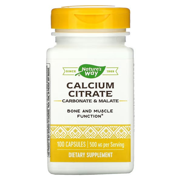 Citrato de Calcio - Carbonato & Malato - 500mg - 100 Cápsulas