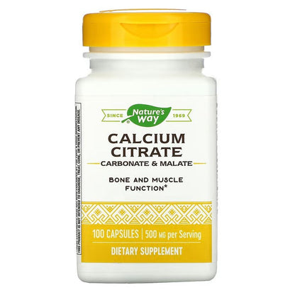 Citrato de Calcio - Carbonato & Malato - 500mg - 100 Cápsulas