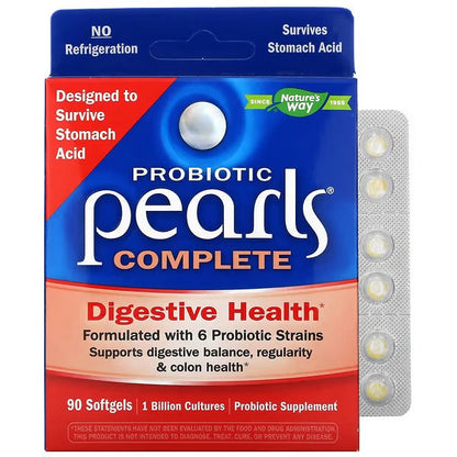 Probiótico Pearls® Complete - Salud Digestiva - Mil Millones de Cultivos - 30 Cápsulas Blandas