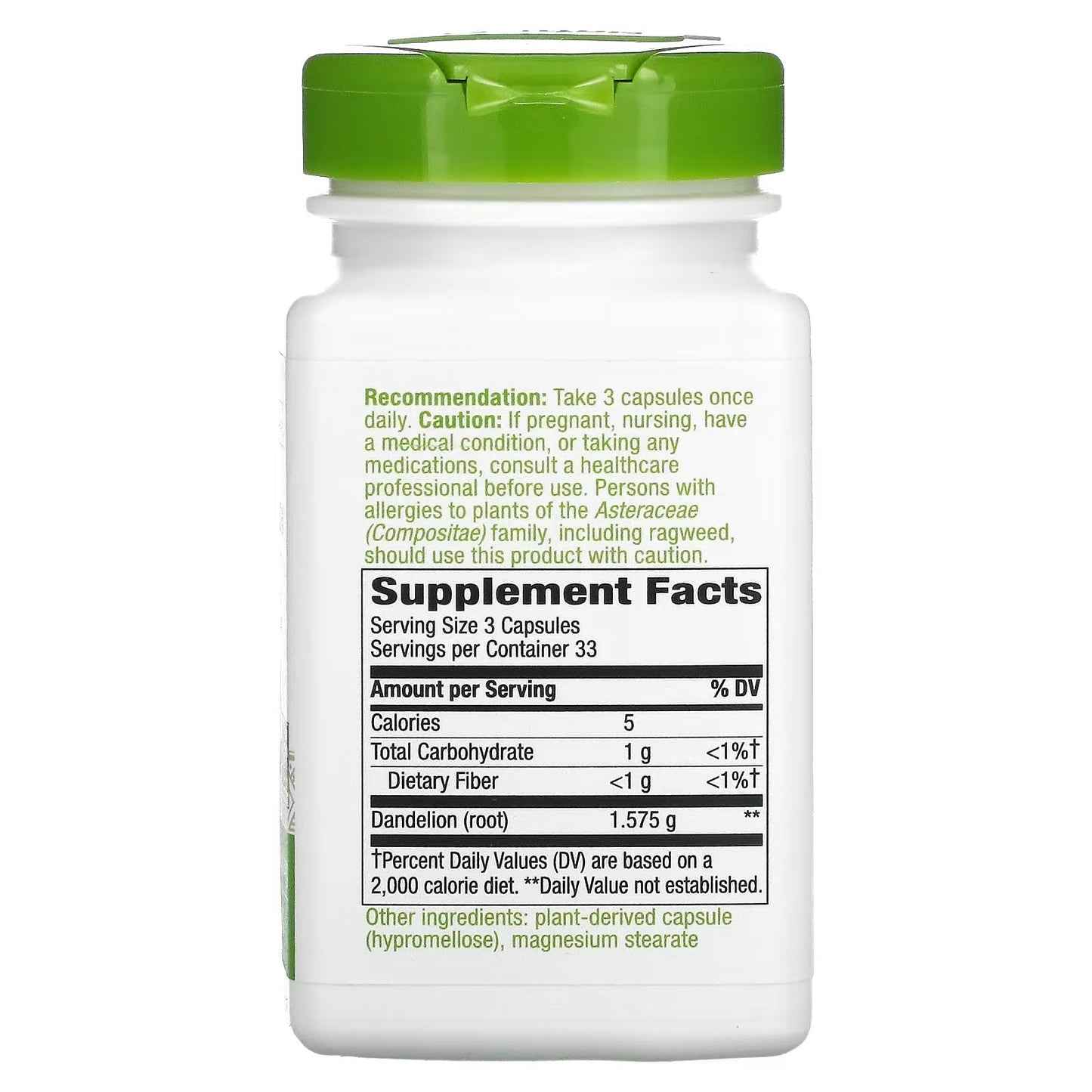Diente de León - Raíz - 1,575mg - 100 Cápsulas Veganas