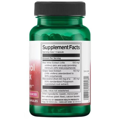 Complejo de resveratrol 180 mg (60 caps) / Resveratrol complex 180 mg (60 caps)