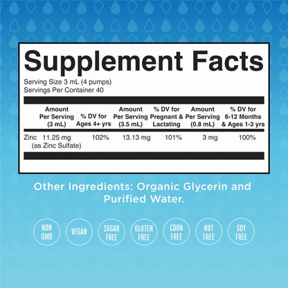 Zinc iónico líquido (120ml) / Zinc Drops, Unflavored, Org, (4oz)