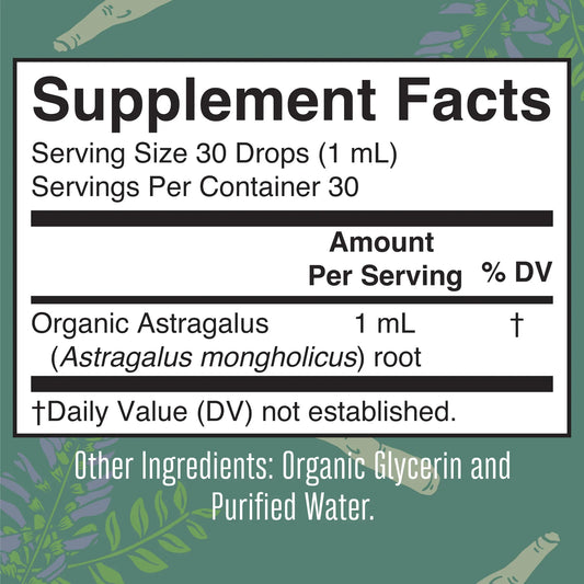Gotas de hierbas de raíz de astrágalo orgánico (30ml) / Astragalus Root Drops, Org, 1 oz