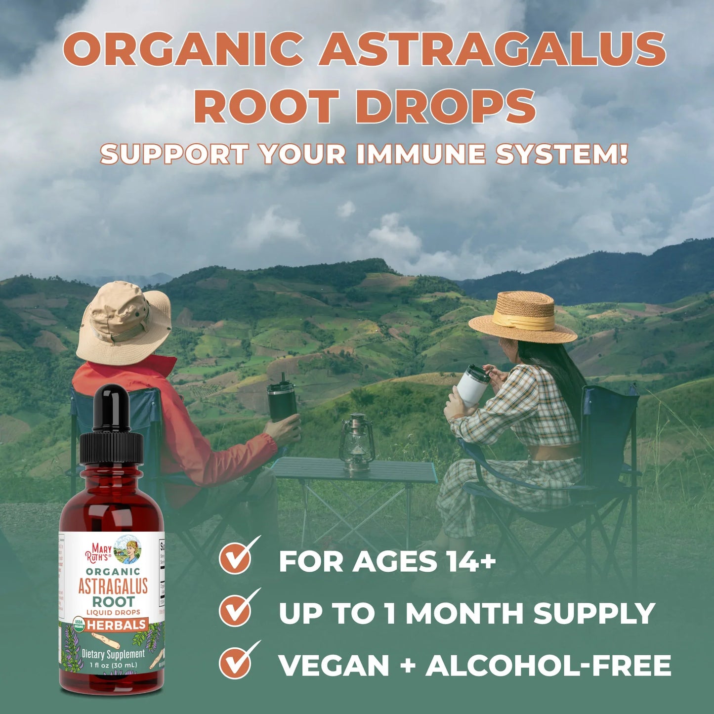 Gotas de hierbas de raíz de astrágalo orgánico (30ml) / Astragalus Root Drops, Org, 1 oz