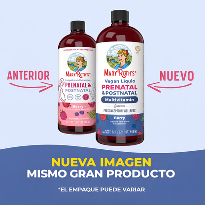 Multivitamínico Prenatal y Postnatal (32 fl oz /946ml), Mary Ruth´s
