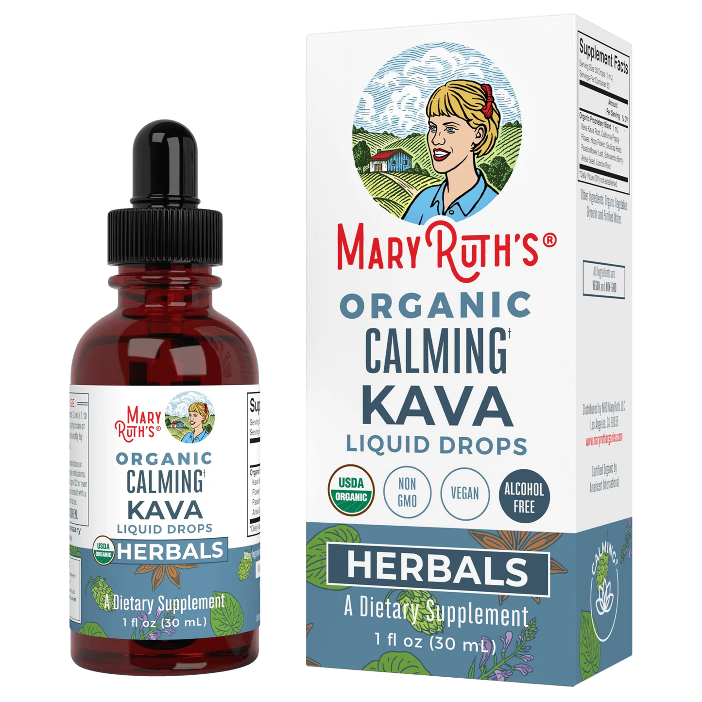 Gotas Líquidas Calmantes de Kava Orgánicas (30ml) / Kava Drops, Org, (1oz)